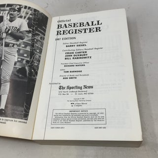 Offical Baseball Register 1987
