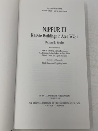 Nippur III: Kassite Buildings in Area WC-1 (Oriental Institute Publications)