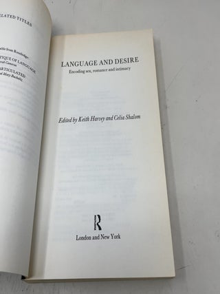 Language and Desire: Encoding Sex, Romance and Intimacy