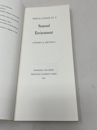 Populations in a Seasonal Environment (Monographs in Population Biology, 5)