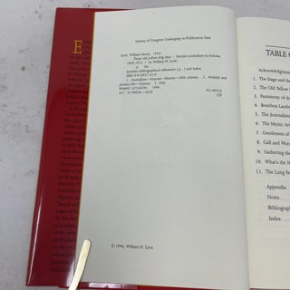Those Old Yellow Dog Days: Frontier Journalism in Arizona, 1859-1912
