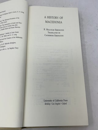 A History of Macedonia (Hellenistic Culture and Society)