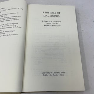 A History of Macedonia (Hellenistic Culture and Society)