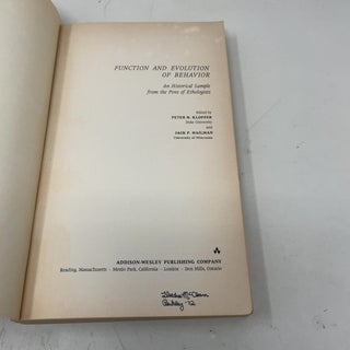 Function and Evolution of Behavior: An Historical Sample from the Pens of Ethologists