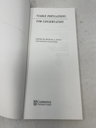 Viable Populations for Conservation (Volume 0)