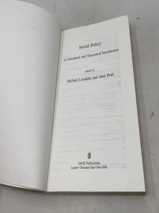 Social Policy: A Conceptual and Theoretical Introduction