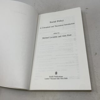 Social Policy: A Conceptual and Theoretical Introduction