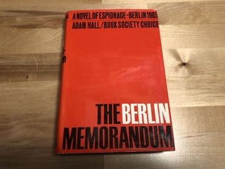 Item #88356 The Berlin Memorandum. Adam Hall