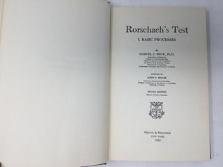 Rorschach's Test Vol I. Basic Processes