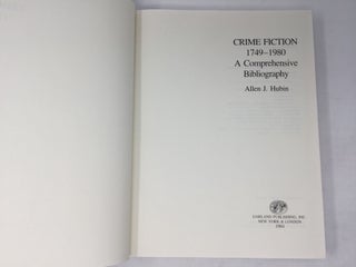 Crime Fiction, 1749-1980: A Comprehensive Bibliography