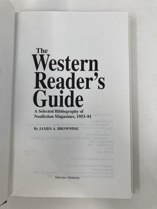 The Western Reader's Guide: A Selected Bibliography of Nonfiction Magazines, 1953-91
